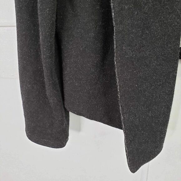 Peruvian Connection Cardigan Terry On Womens Size Medium M Gray Black Open Front - Picture 4 of 7